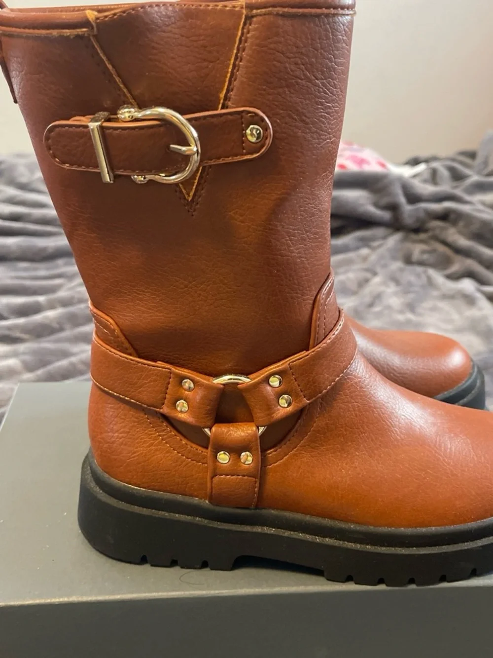 GAP Brown Girls' Mid-Calf Buckle Boots